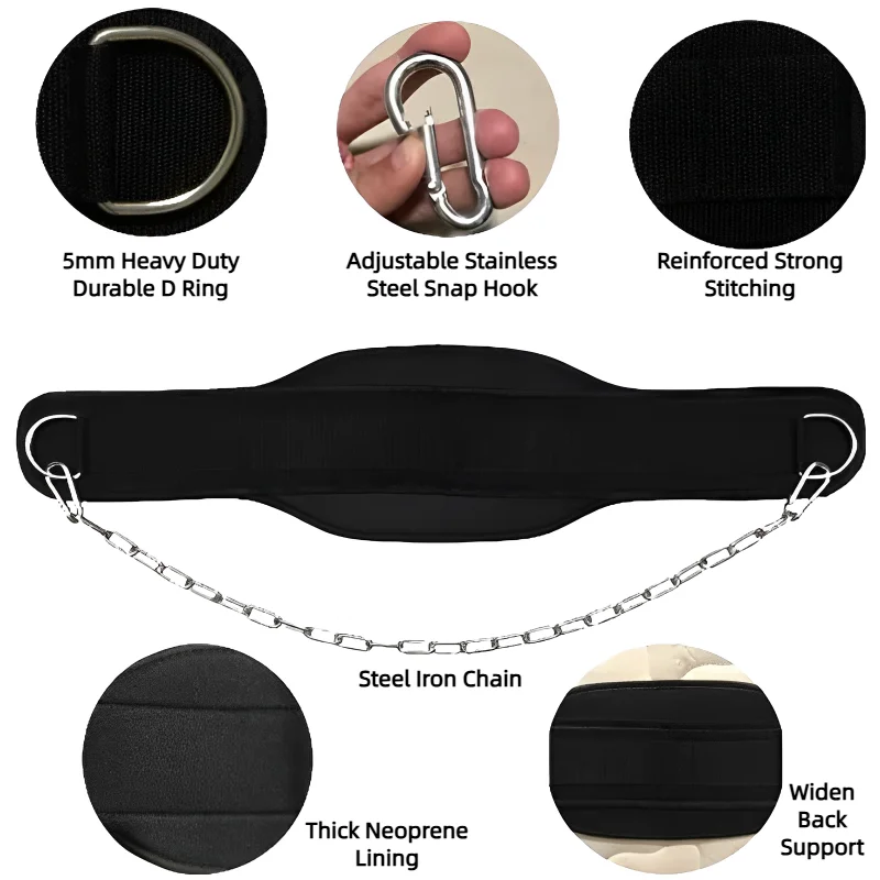 Weighted Dip Belt with Chain